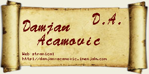 Damjan Acamović vizit kartica